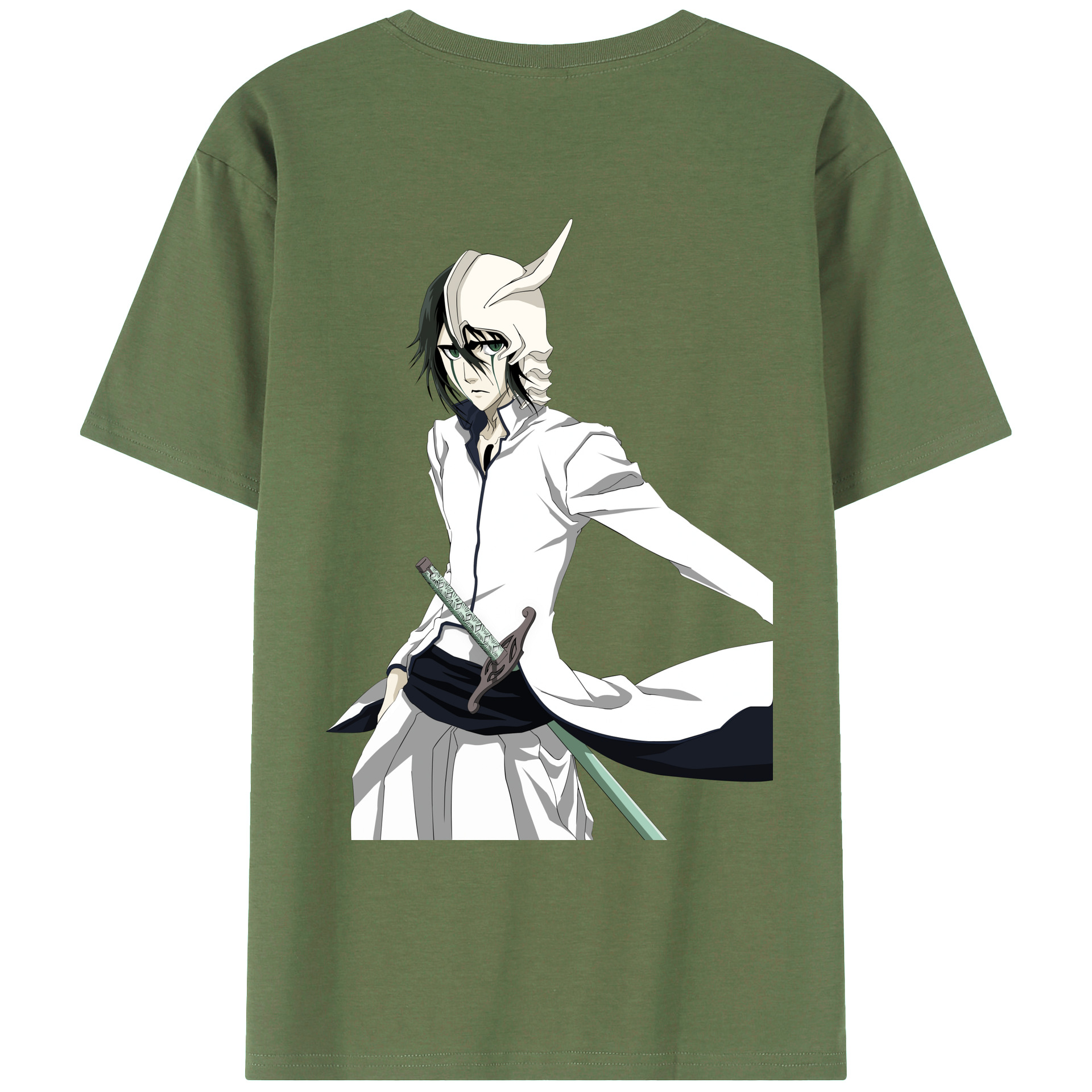 （画像用） ブリーチ ウルキオラ·シファー BLEACH Ulquiorra cifer 綿100％ メンズ半袖Tシャツ（バックプリント） 通気性